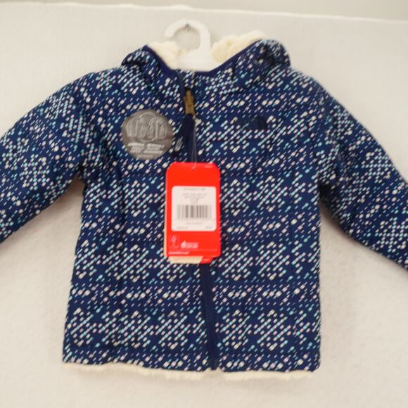NEW THE NORTH FACE Girl's 12-18 months Reversible Mossbud Swirl Blue Sparkle - Picture 2 of 13